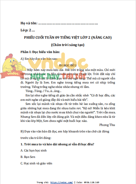 bai tap cuoi tuan tieng viet lop 2 chan troi sang tao tuan 9 nang cao 3*522442