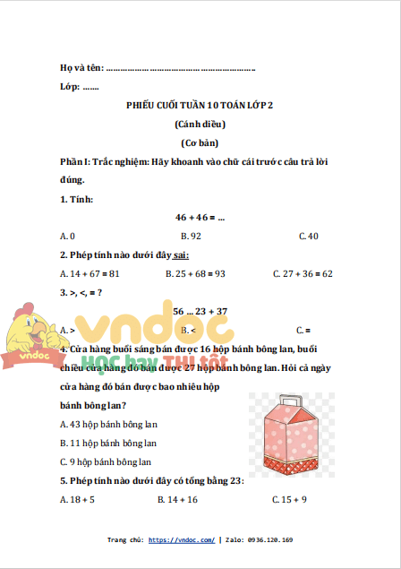 bai tap cuoi tuan toan lop 2 canh dieu tuan 10 1*526755