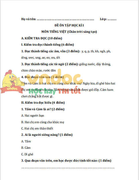 de thi hoc ki 1 lop 1 mon tieng viet sach chan troi sang tao de 1 1*531738