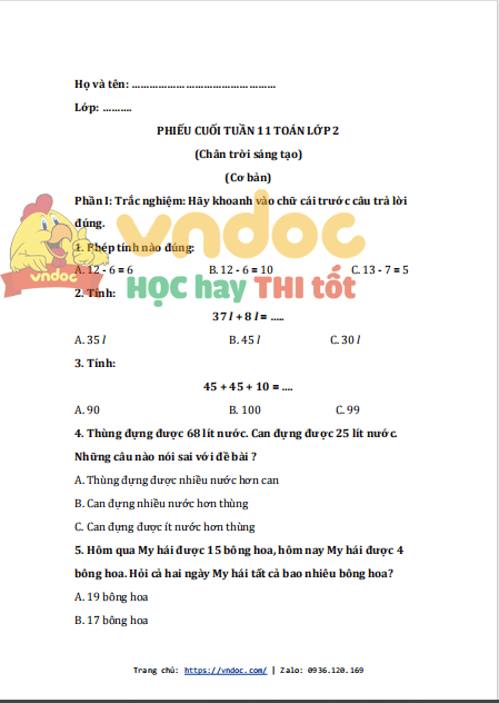 bai tap cuoi tuan toan lop 2 chan troi sang tao tuan 11 1*531966