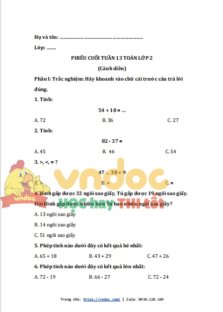 bai tap cuoi tuan toan lop 2 canh dieu tuan 13 1*538004