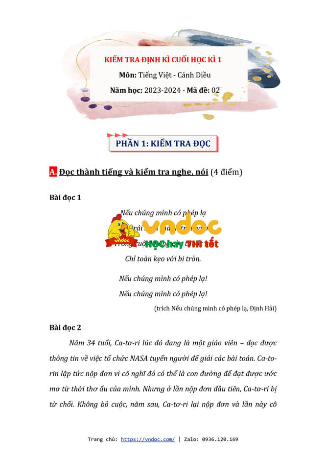 de thi tieng viet lop 4 hoc ki 1 canh dieu nam 2023 de 2 h2*538325