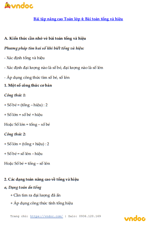 minh hoa bai tap nang cao toan 4 tim hai so khi biet tong va hieu h1*538267