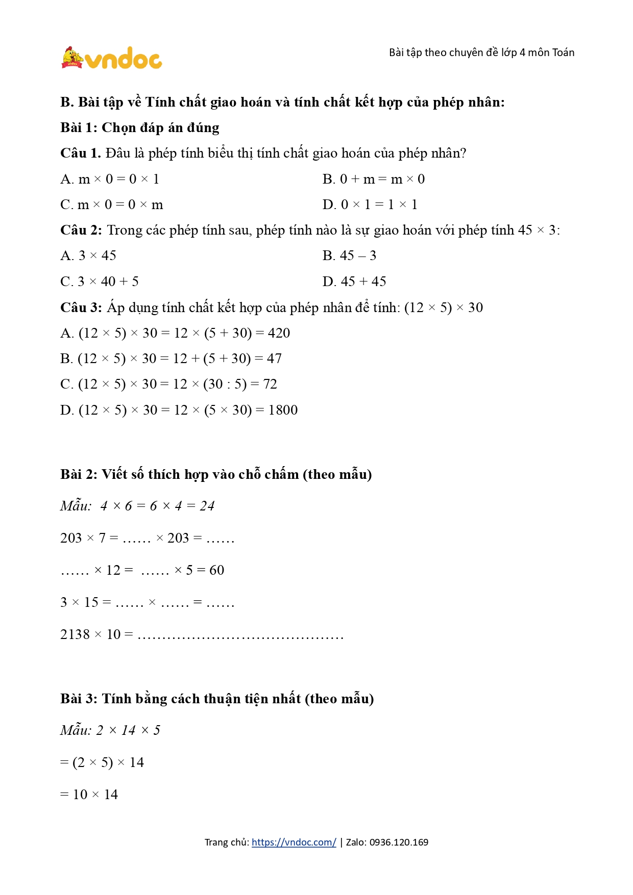 minh hoa bai tap chuyen de toan 4 tinh chat giao hoan tinh chat ket hop cua phep nhan h2*540432
