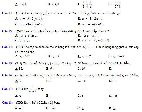 Đề kiểm tra học kì 1 Toán 11 Kết nối tri thức