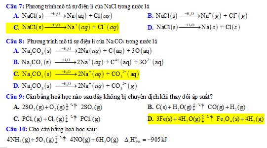 Đề kiểm tra học kì 1 Hóa học 11 Kết nối tri thức