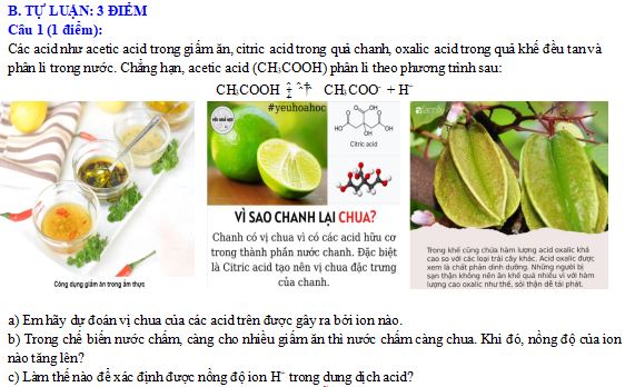 Đề kiểm tra học kì 1 Hóa học 11 Kết nối tri thức