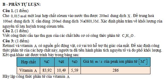 Bộ đề thi học kì 1 lớp 11 môn Hóa Chân trời sáng tạo