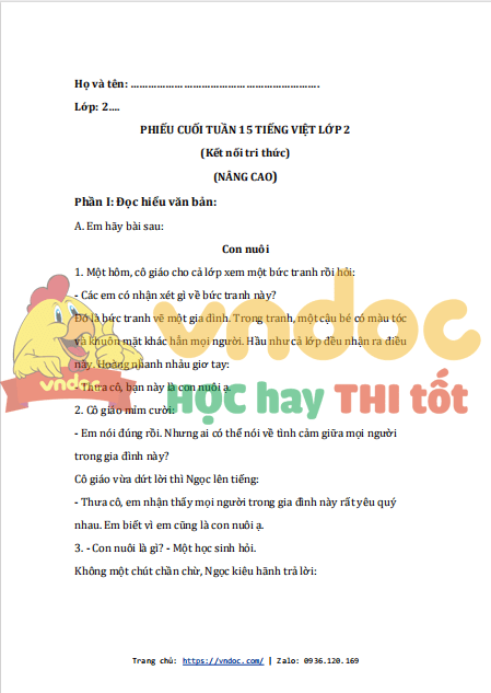 bai tap cuoi tuan tieng viet lop 2 ket noi tri thuc tuan 15 nang cao 1*546378