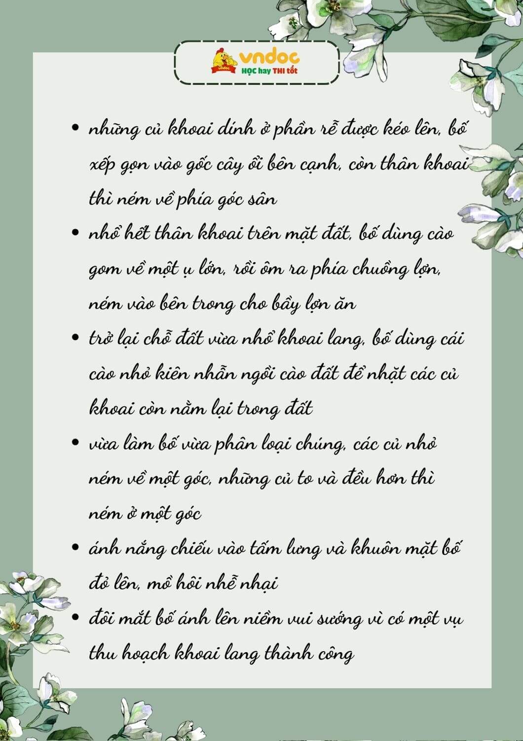 Lập dàn ý Tả người đang hoạt động lớp 5