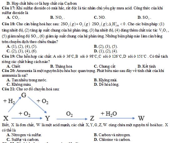 Đề thi học kì 1 lớp 11 môn Hóa học Cánh diều