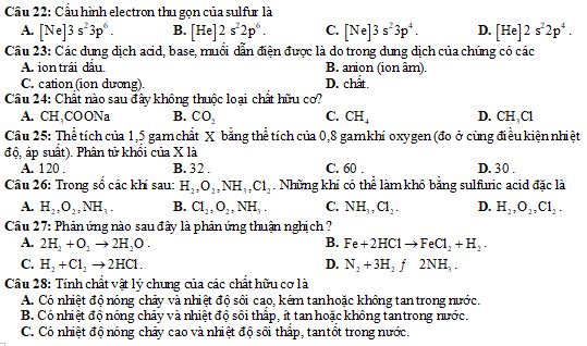 Đề thi học kì 1 lớp 11 môn Hóa học Cánh diều