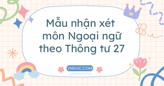NHẬN XÉT MÔN TIẾNG ANH LỚP 1 THEO ĐỊNH HƯỚNG PHÁT TRIỂN NĂNG LỰC
