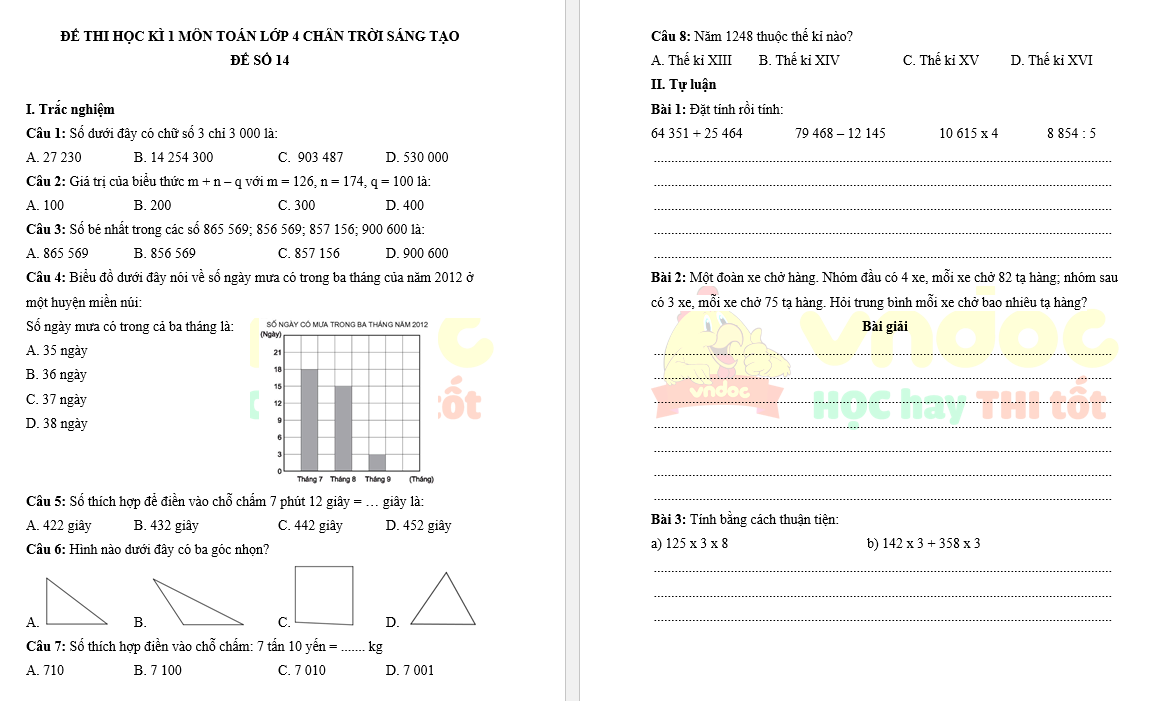 de thi hoc ki 1 Toan lop 4 Chan troi sang tao de 14*557052