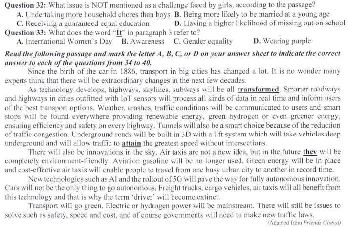 Đề thi THPT Quốc gia môn Tiếng Anh