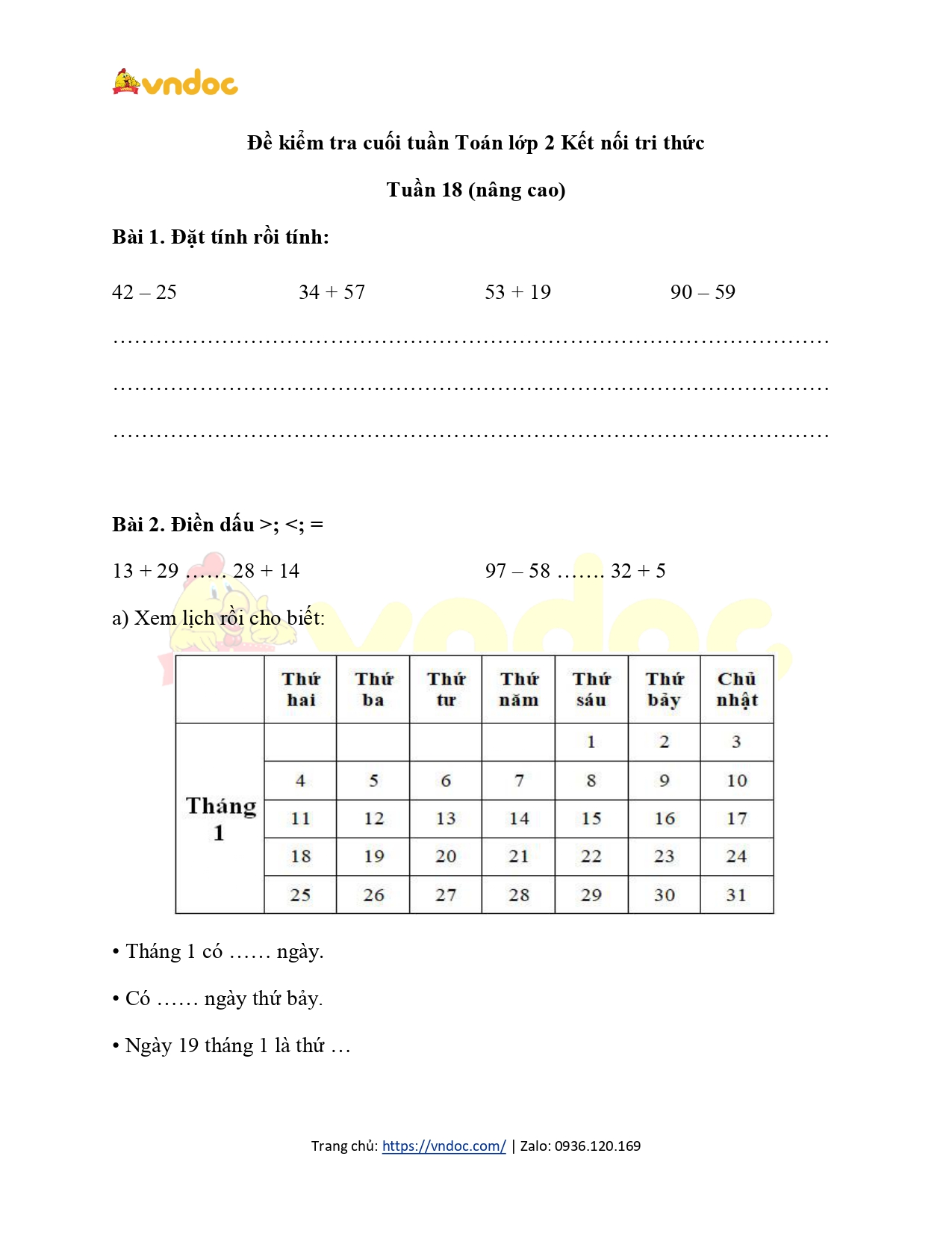 phieu bai tap cuoi tuan toan 2 tuan 18 nang cao kntt h2*560925