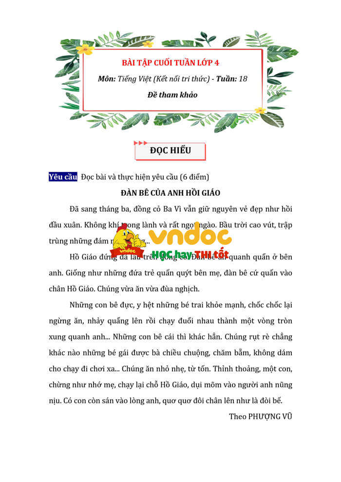 bai tap cuoi tuan tieng viet lop 4 ket noi tri thuc tuan 18 h4*561717