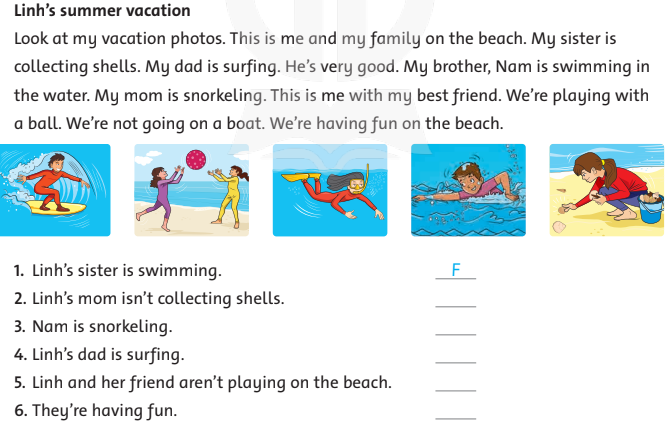 Tiếng Anh lớp 4 Review 2 trang 50, 51 Family and Friends