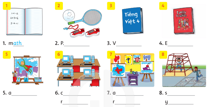 Tiếng Anh lớp 4 Review 2 trang 50, 51 Family and Friends