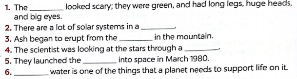 Sách bài tập tiếng Anh lớp 8 unit 12 Life on other planets