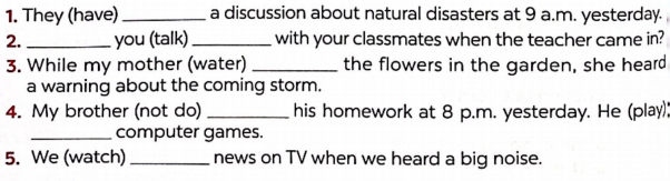 Sách bài tập tiếng Anh lớp 8 unit 9 Natural disasters Global success