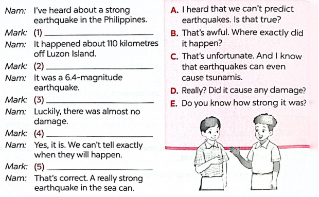 Sách bài tập tiếng Anh lớp 8 unit 9 Natural disasters Global success