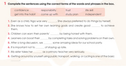 Sách bài tập Tiếng Anh 11 Global Success Unit 8 Vocabulary