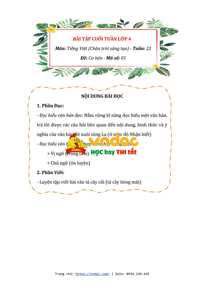 bai tap cuoi tuan tieng viet lop 4 chan troi sang tao tuan 22 h3*570759
