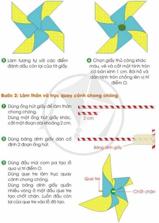 Giải SGK Công nghệ lớp 4 CD Bài 12: Làm chong chóng