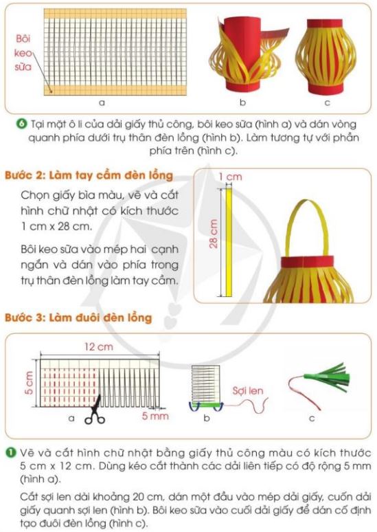 Giải SGK Công nghệ lớp 4 CD Bài 13: Làm đèn lồng
