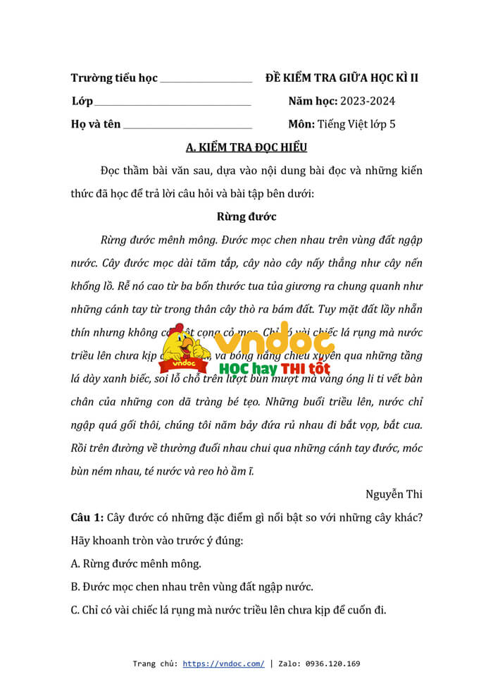 de thi giua hoc ki 2 lop 5 mon tieng viet nam h3*571358