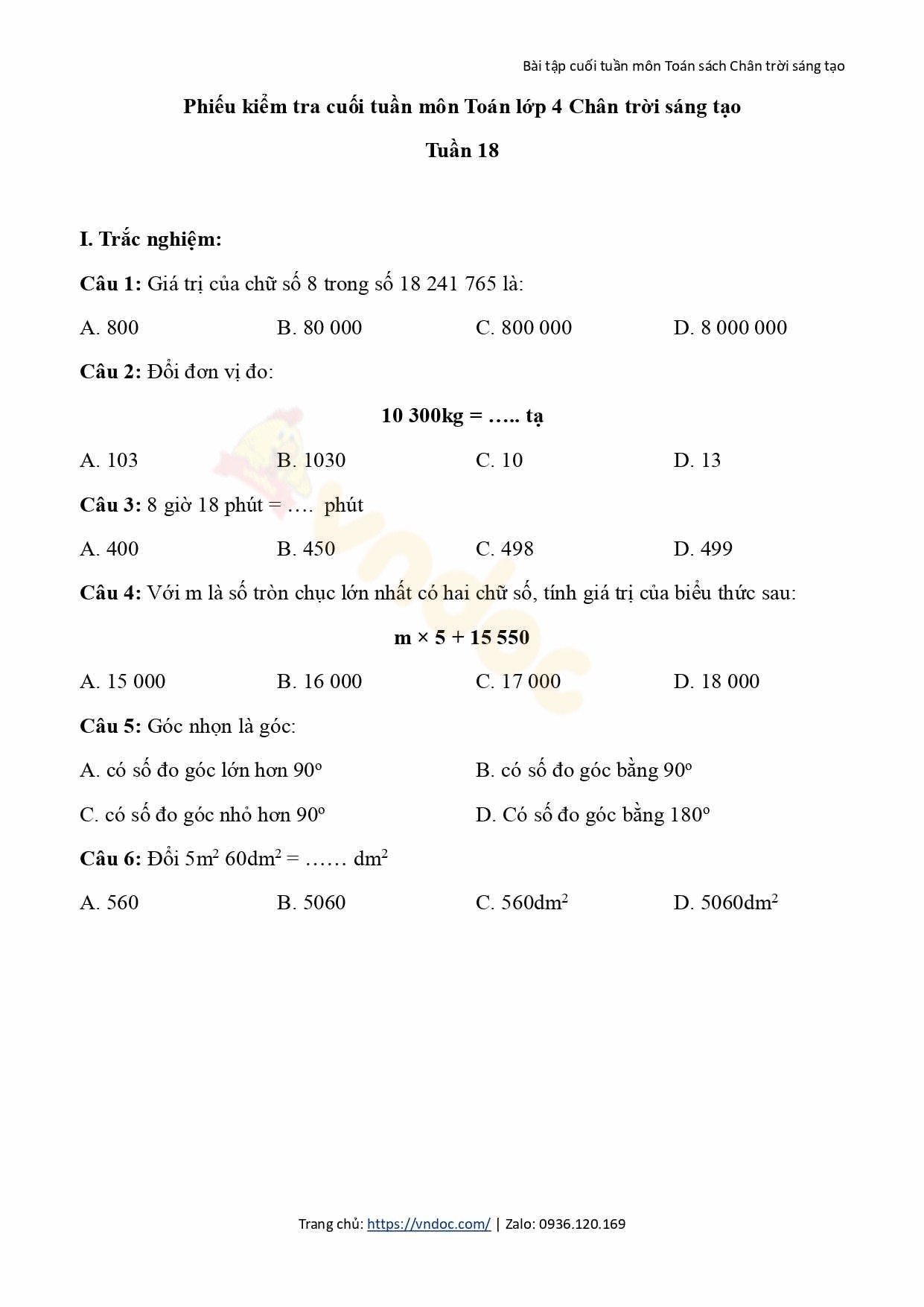 phieu kiem tra cuoi tuan 18 mon toan lop 4 ctst h1*573866