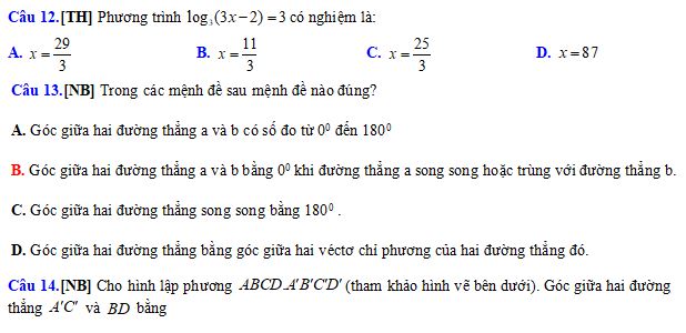 Đề thi học kì 1 lớp 11 môn Toán Kết nối tri thức