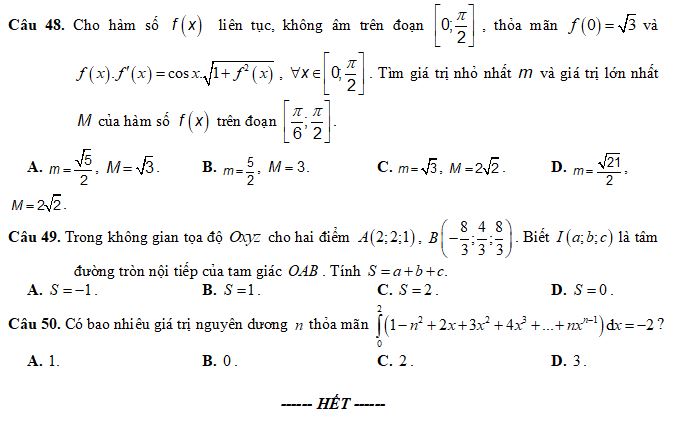 Bộ đề thi giữa học kì 2 lớp 12 môn Toán năm học 2023-2024
