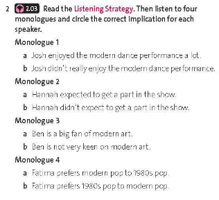 Friends Global 11 Workbook Unit 7 7C Listening
