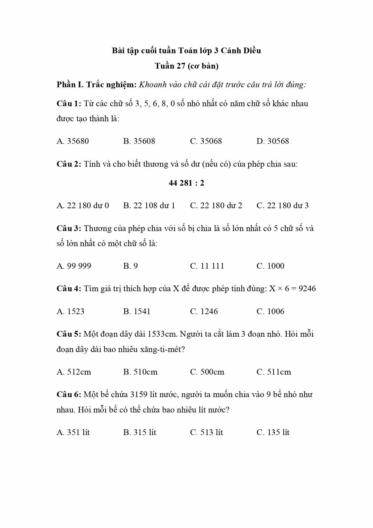 bai tap cuoi tuan 27 toan lop 3 canh dieu co ban h1*578250
