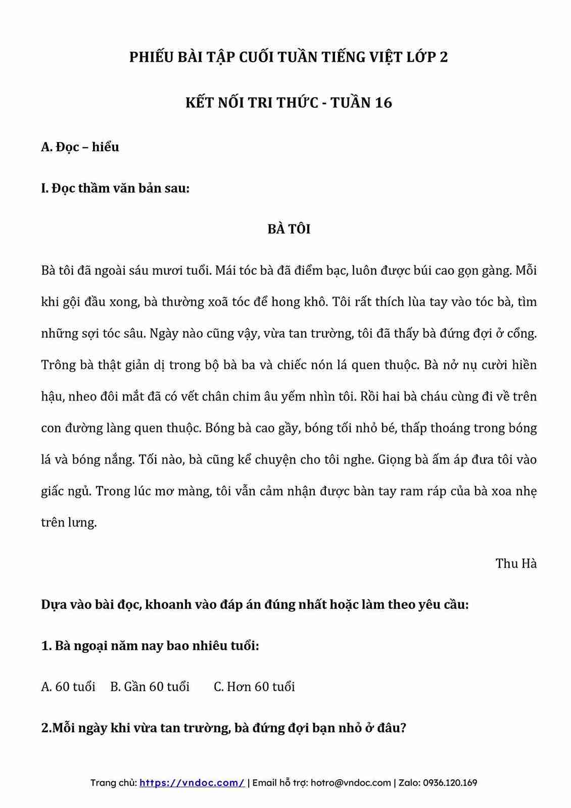 bai tap cuoi tuan tieng viet lop 2 ket noi tri thuc tuan 16 1*581798