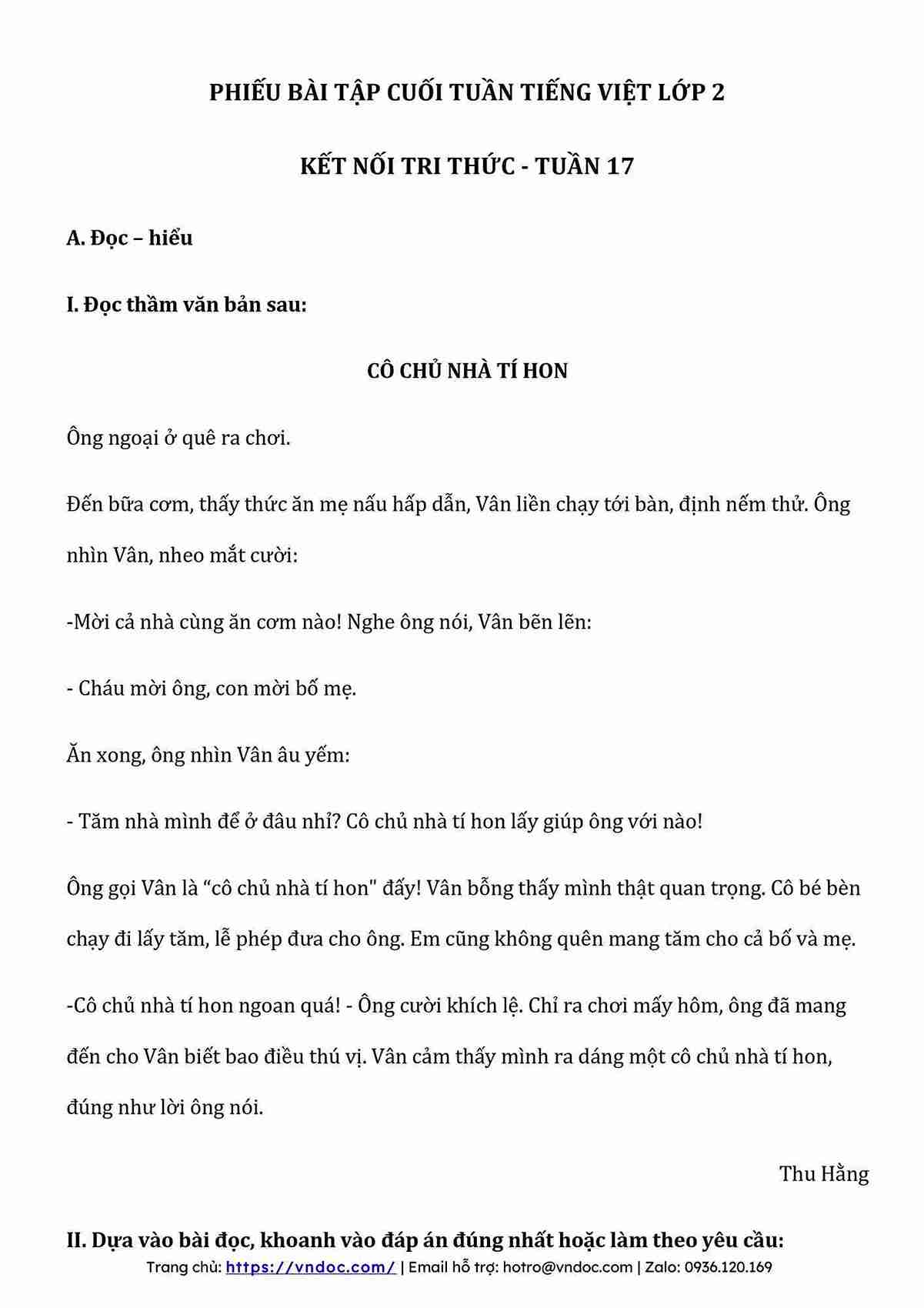 bai tap cuoi tuan tieng viet lop 2 ket noi tri thuc tuan 17 1*581768