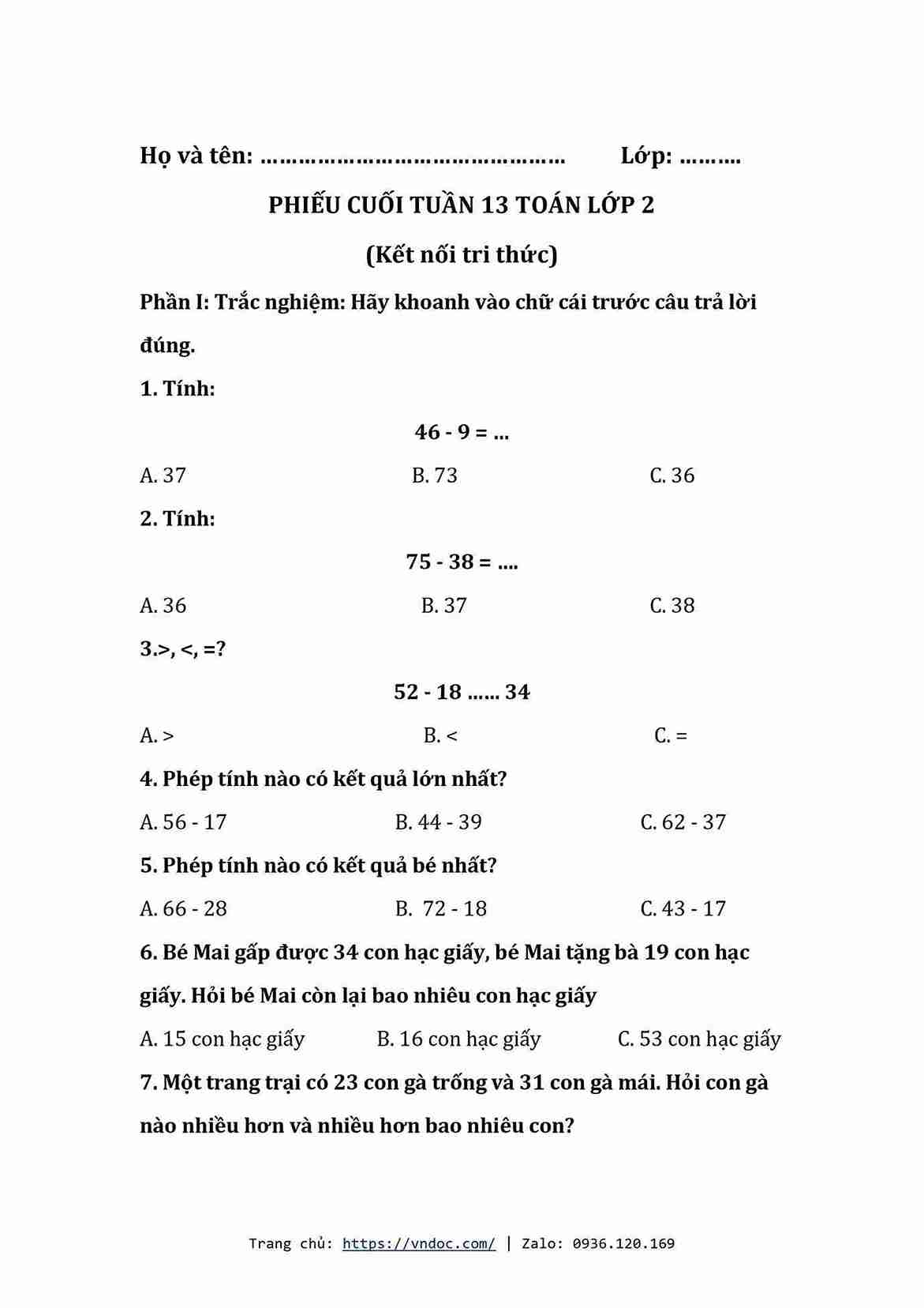 bai tap cuoi tuan lop 2 tuan 13 kntt 1*582375