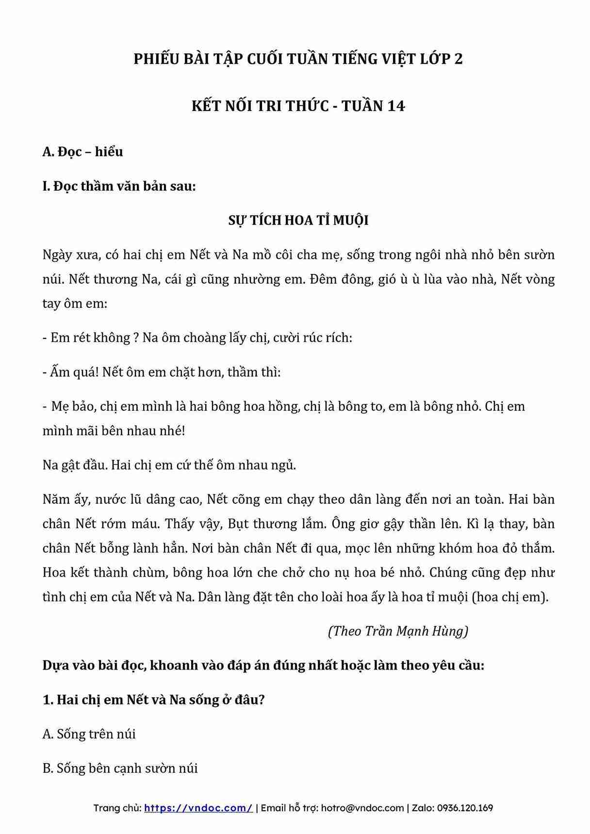 bai tap cuoi tuan tieng viet lop 2 ket noi tri thuc tuan 14 1*582351