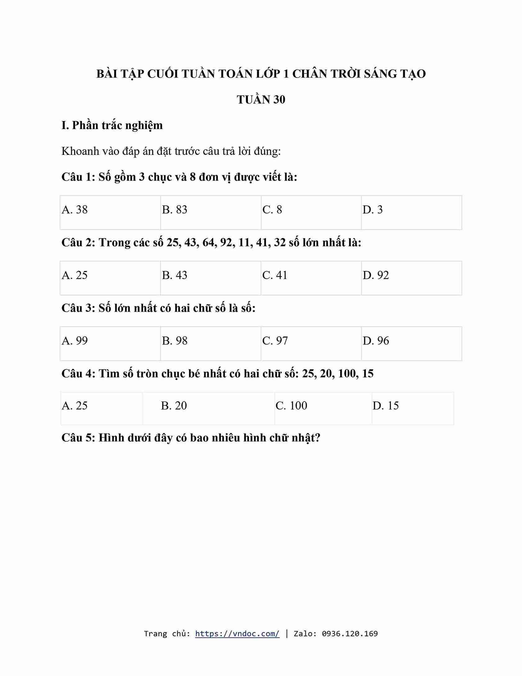 phieu bai tap cuoi tuan mon toan lop 1 chan troi sang tao 3*582774