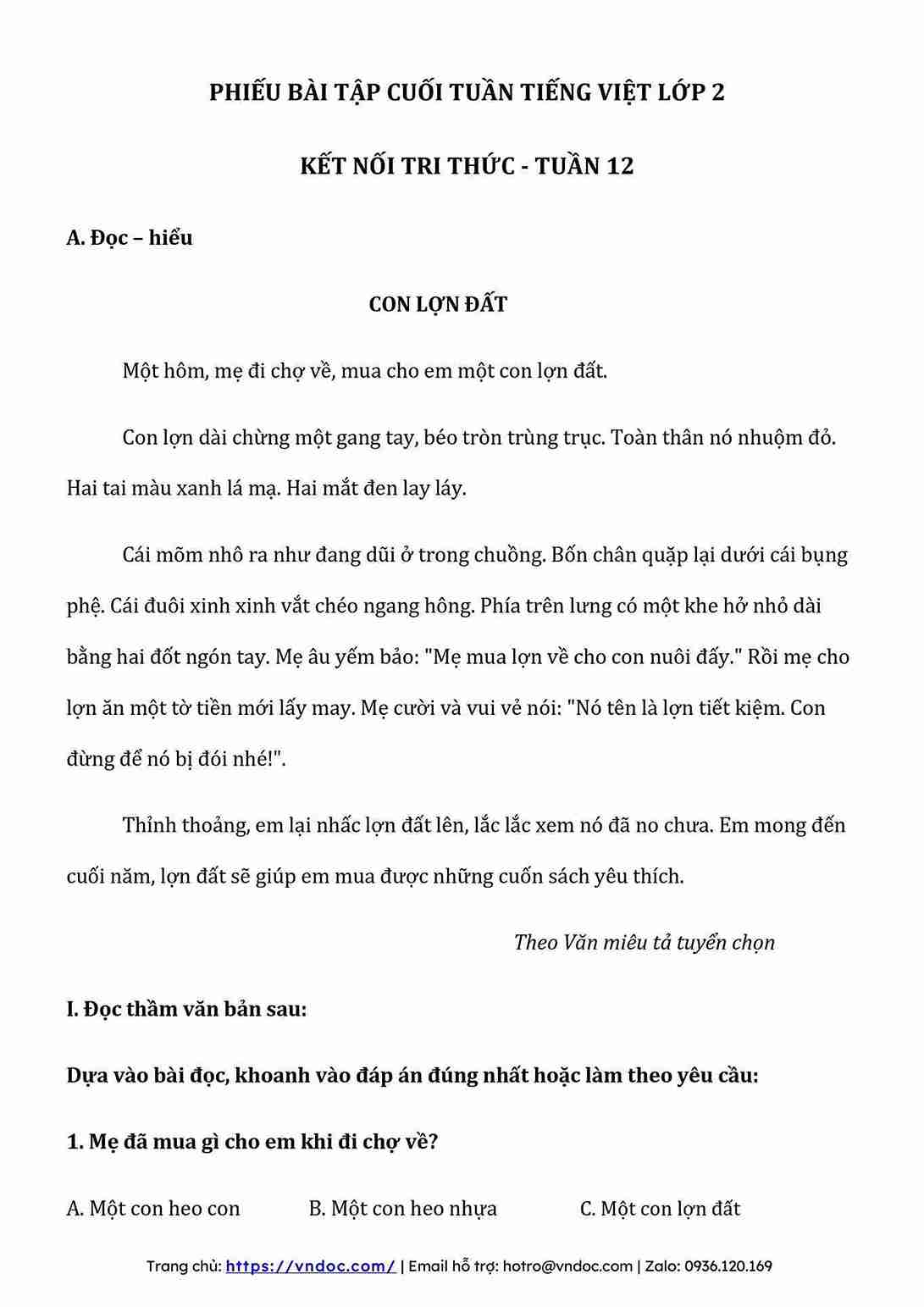 bai tap cuoi tuan tieng viet lop 2 ket noi tri thuc tuan 12 1*582995