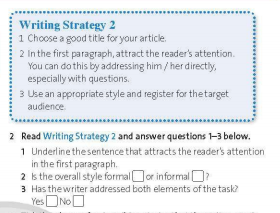 Friends Global 11 Workbook Unit 7 7H Writing