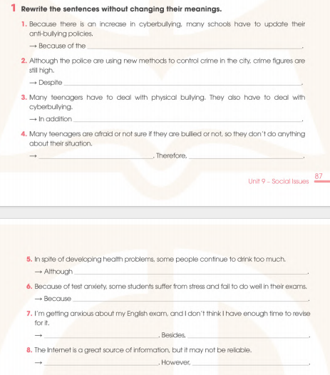 Sách bài tập Tiếng Anh 11 Global Success Unit 9 Writing