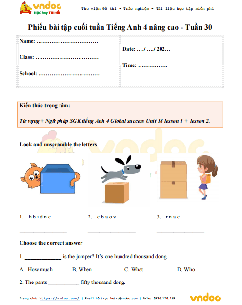 phieu bai tap cuoi tuan tieng anh 4 global success nang cao tuan 30 4*584203