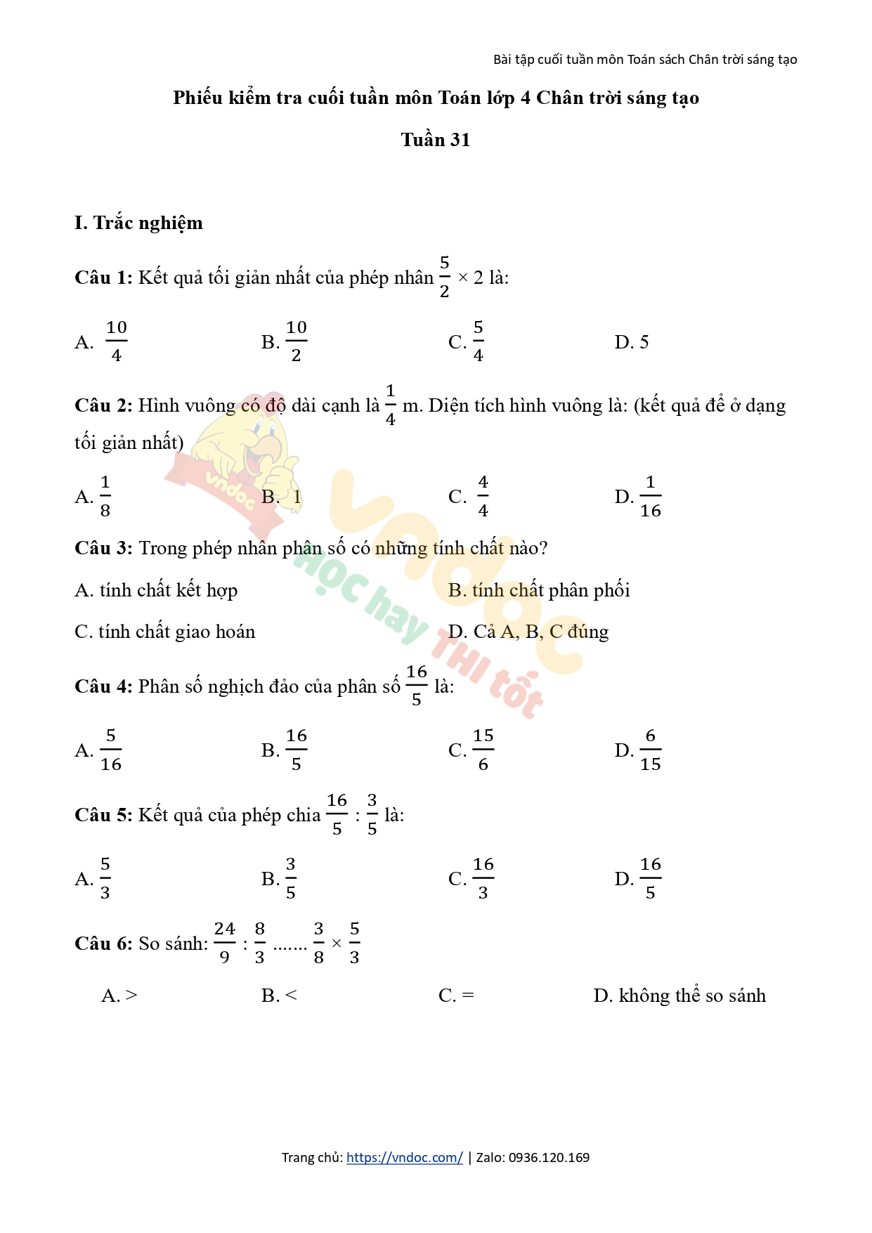 phieu kiem tra cuoi tuan 31 mon toan lop 4 ctst page 0001*585982