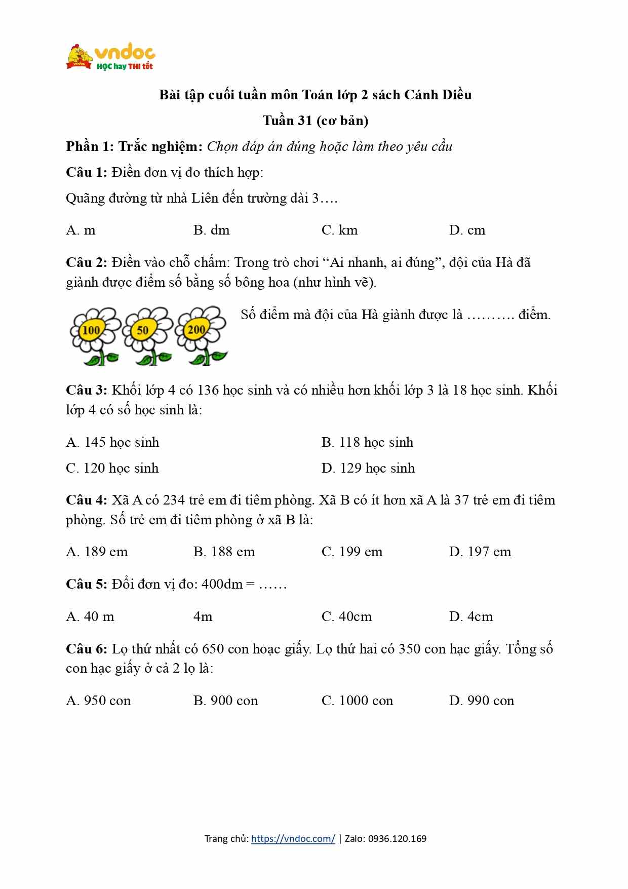 de kiem tra cuoi tuan toan lop 2 tuan 31 co ban h1*587097