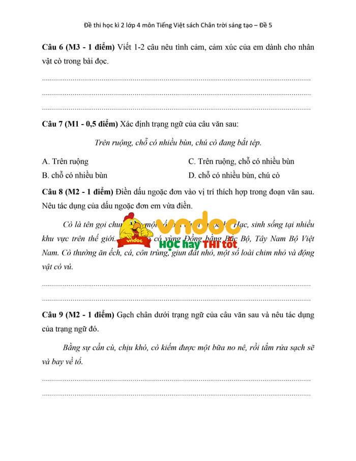 de thi hoc ki 2 tieng viet lop 4 chan troi sang tao theo thong tu 27 de 5 h3*587129