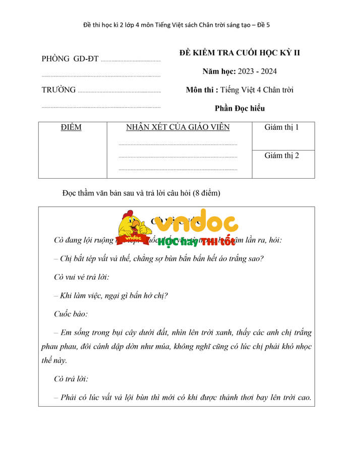 de thi hoc ki 2 tieng viet lop 4 chan troi sang tao theo thong tu 27 de 5*587128