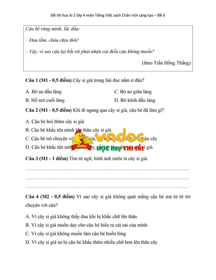 de thi hoc ki 2 tieng viet lop 4 chan troi sang tao theo thong tu 27 de 6 h2*587136